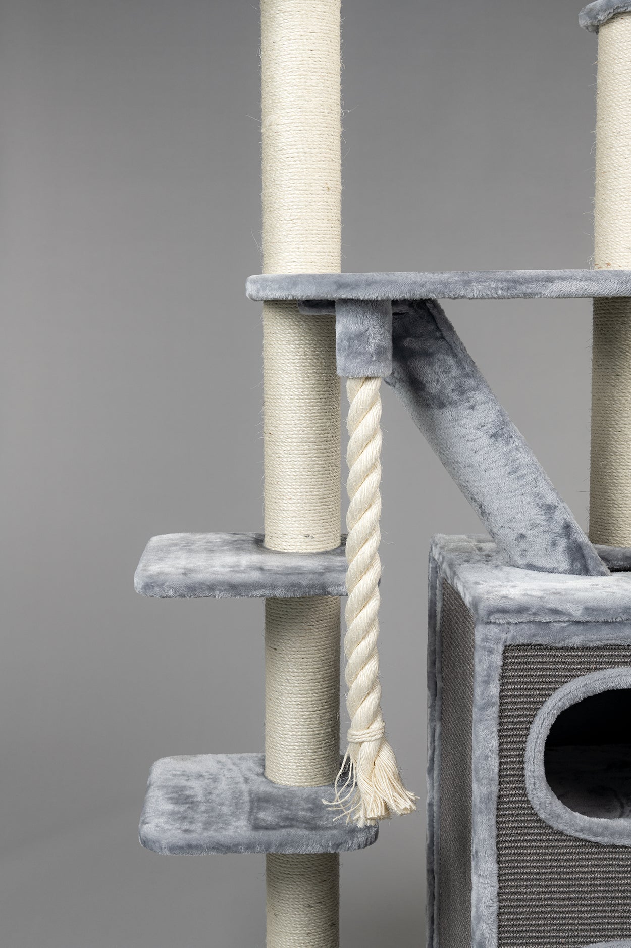 Gray cat condo store