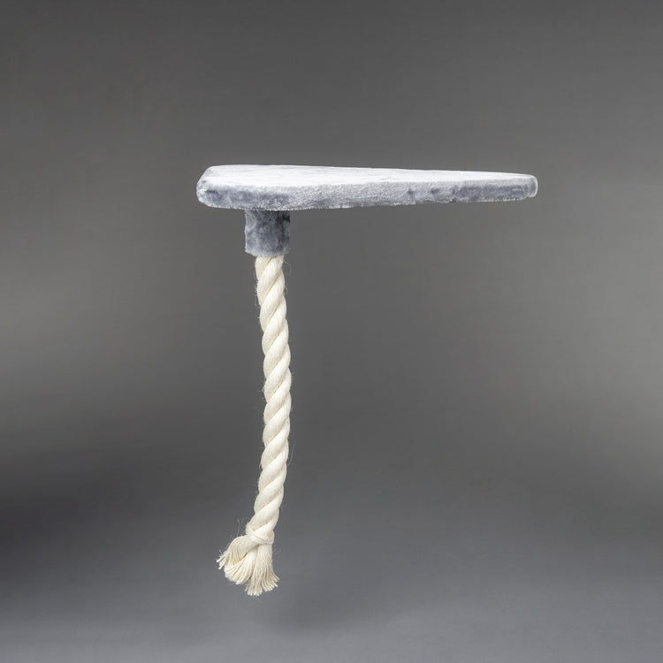 Large, Light Grey Lying Area Step With Play Rope Triangular (for 5, 6 or 8 inch poles)