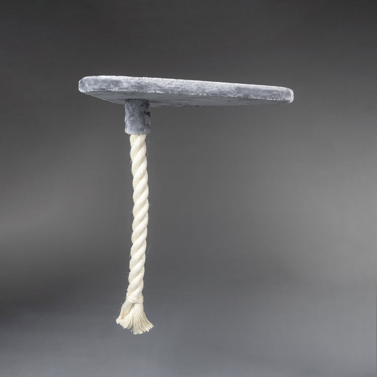 Large, Light Grey Lying Area Step With Play Rope Triangular (for 5, 6 or 8 inch poles)