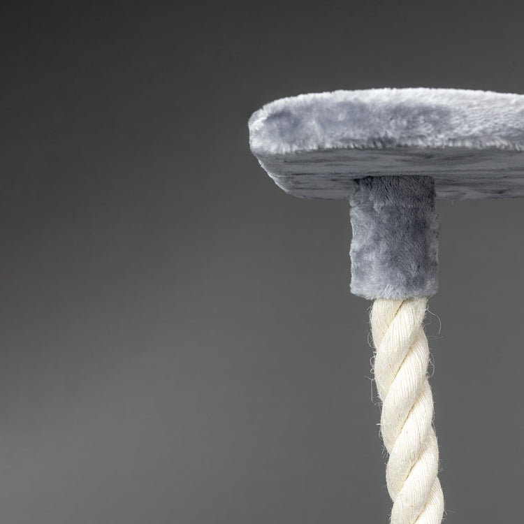 Large, Light Grey Lying Area Step With Play Rope Triangular (for 5, 6 or 8 inch poles)