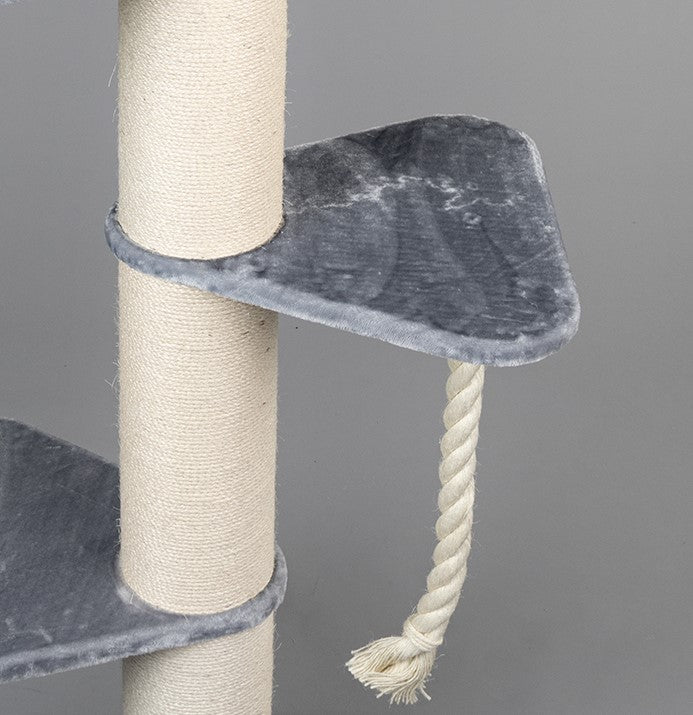 Large, Light Grey Lying Area Step With Play Rope Triangular (for 5, 6 or 8 inch poles)