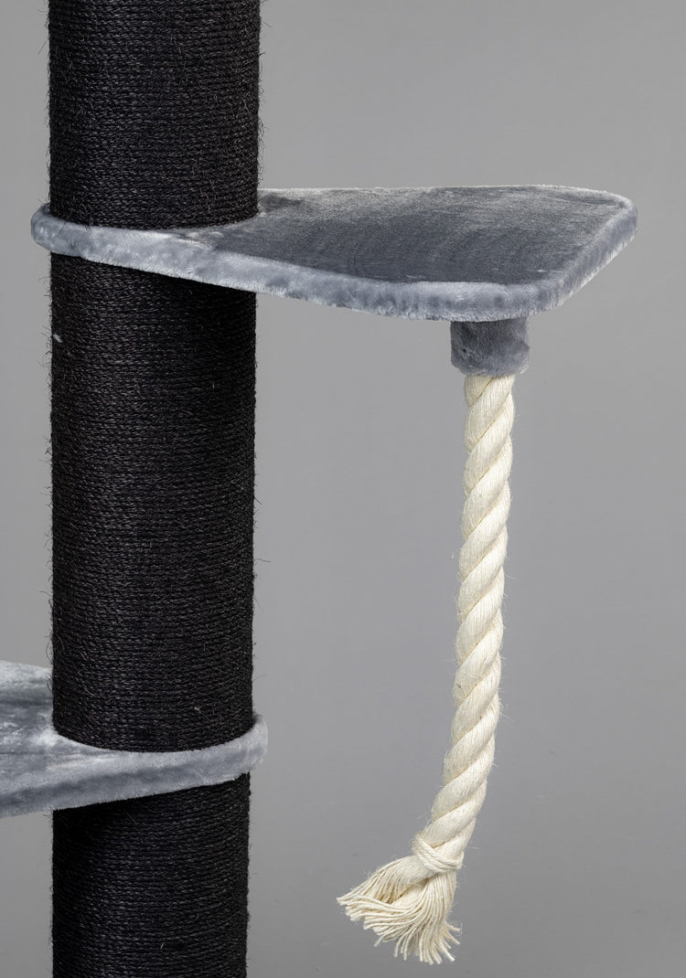 Large, Light Grey Lying Area Step With Play Rope Triangular (for 5, 6 or 8 inch poles)
