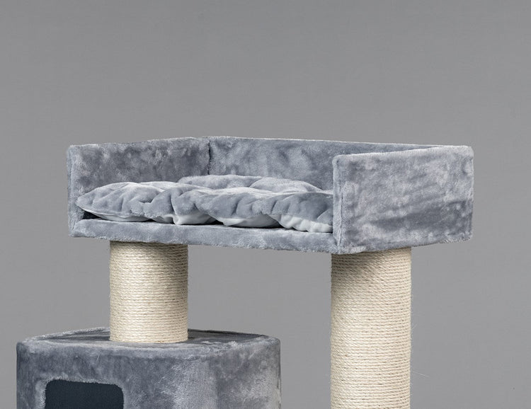 Rectangular top bed (for big cat Palace) with cushion (Light Grey)