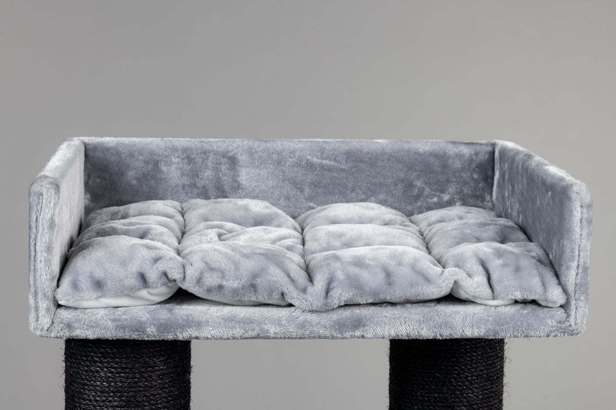 Rectangular top bed (for big cat Palace) with cushion (Light Grey)