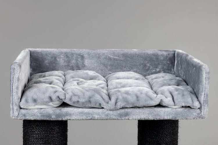Rectangular top bed (for big cat Palace) with cushion (Light Grey)