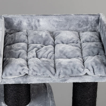Rectangular top bed (for big cat Palace) with cushion (Light Grey)