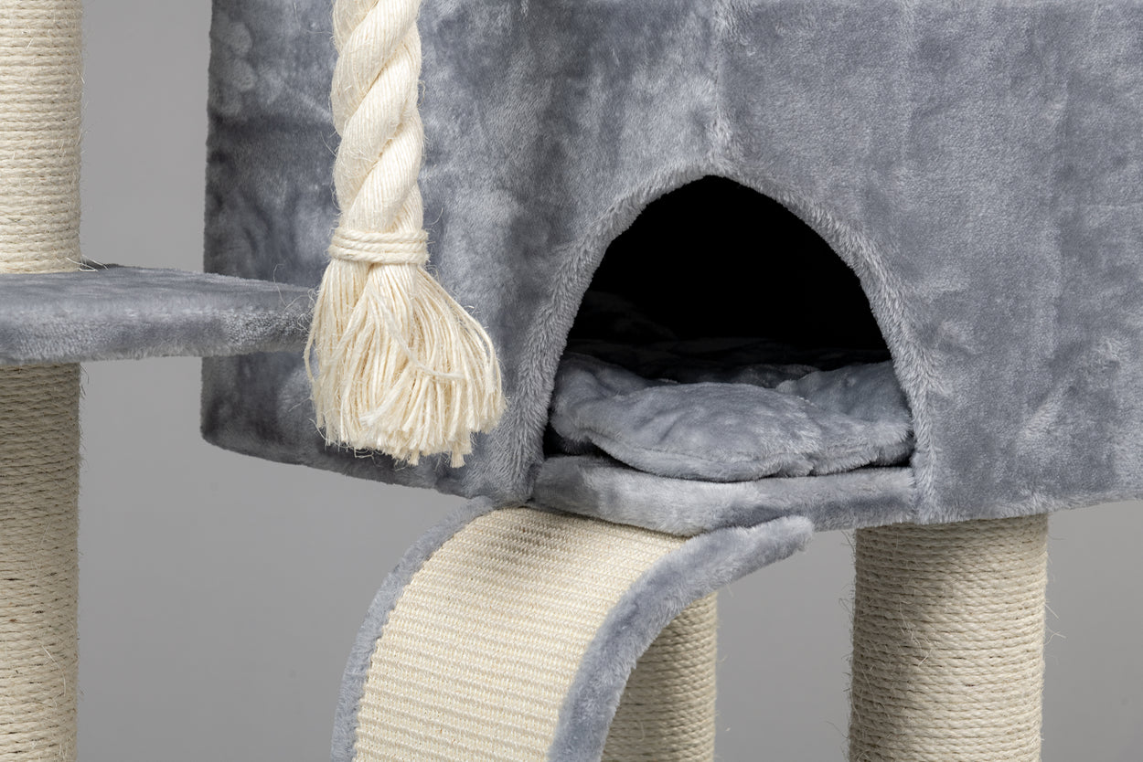 Cat Tree for Large Cats Cat Mansion Light Grey CatTreeKing USA