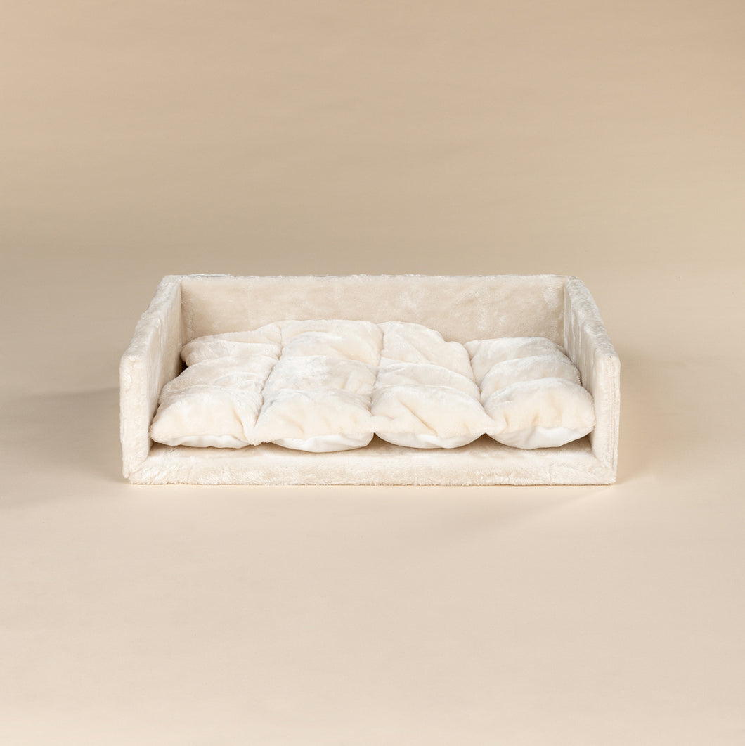 Bed with Cushion Beige
